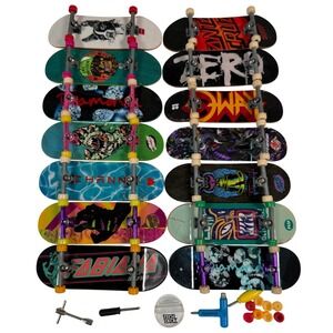 Tech Deck Fingerboard Lot Bundle 14pc Santa Cruz Zero Diamond Flip Bakugan